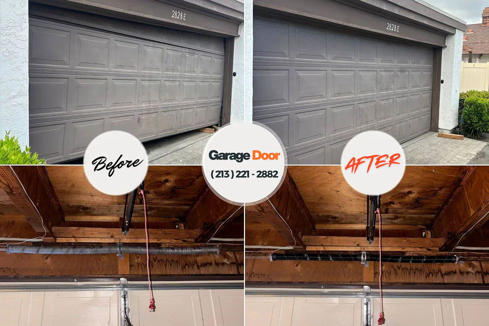Before and after: garage door repair Old Jamestown, MO